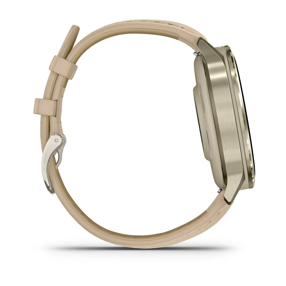 Garmin Venu 4 41mm Dorado/Blanco + Correa Cuero Beige