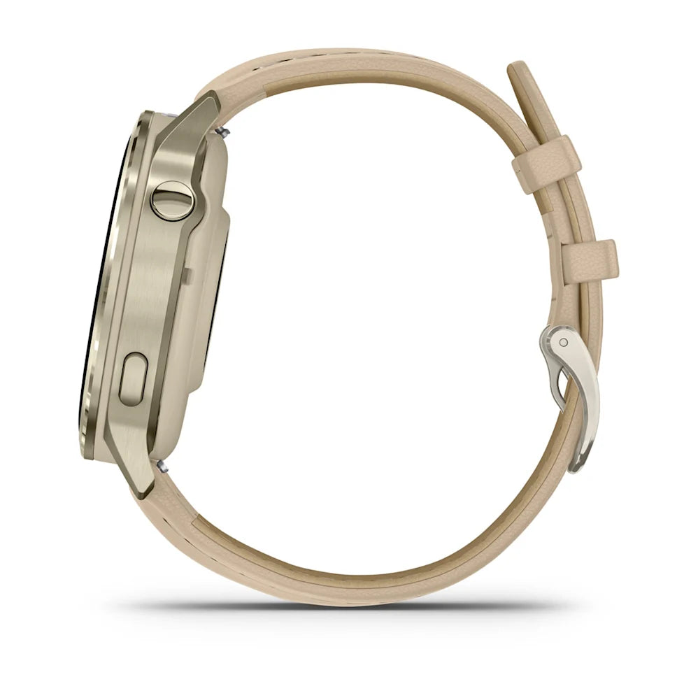 Garmin Venu 4 41mm Dorado/Blanco + Correa Cuero Beige
