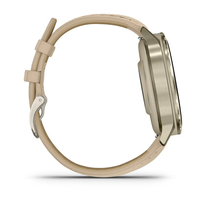 Garmin Venu 4 41mm Dorado/Blanco + Correa Cuero Beige