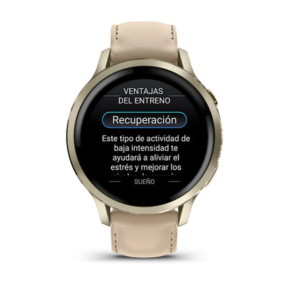 Garmin Venu 4 41mm Dorado/Blanco + Correa Cuero Beige