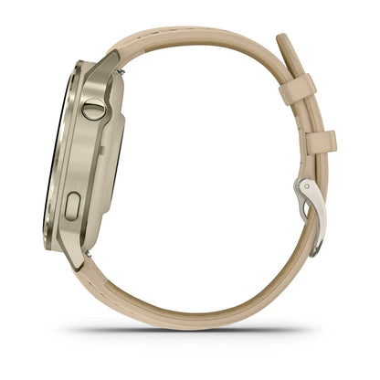 Garmin Venu 4 41mm Dorado/Blanco + Correa Cuero Beige