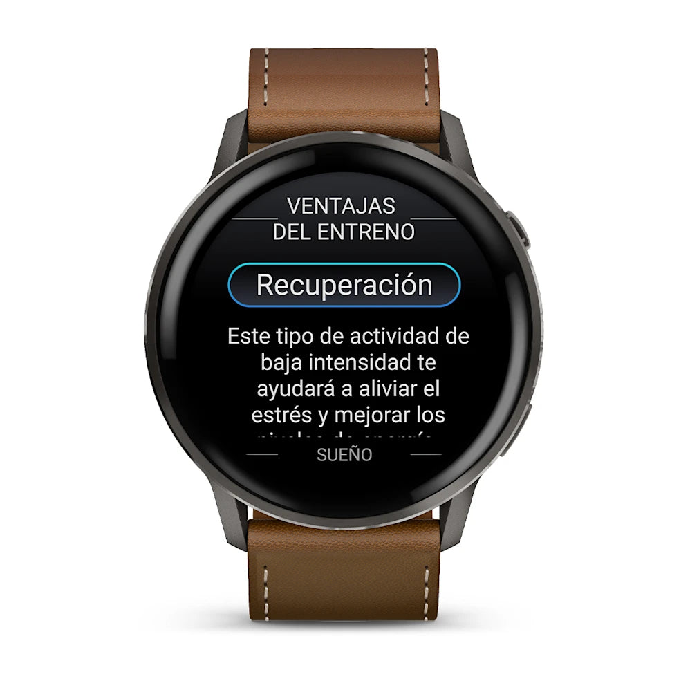 Garmin Venu 4 45mm Gris/Negro + Correa Cuero Marrón