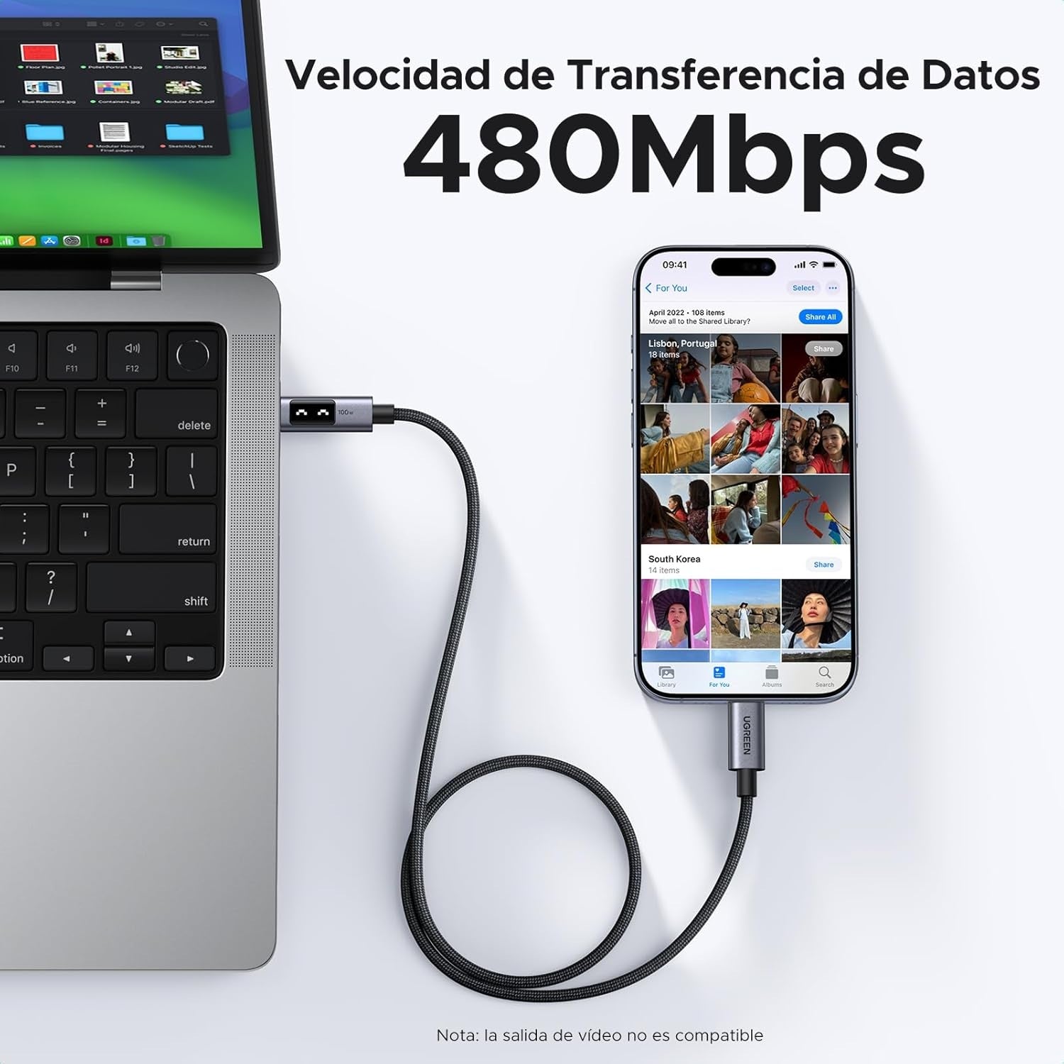 UGreen Uno Cable Carga Rapida USB-C PD 100W